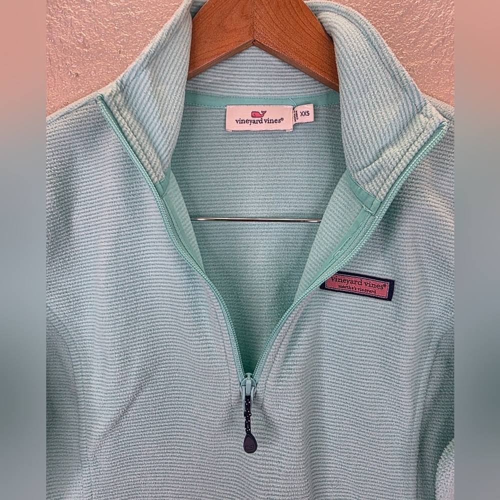 Vineyard Vines Quarter Zip Soft Comfort Sweater Color Mint Size Xxs Pull Over - Picture 7 of 14
